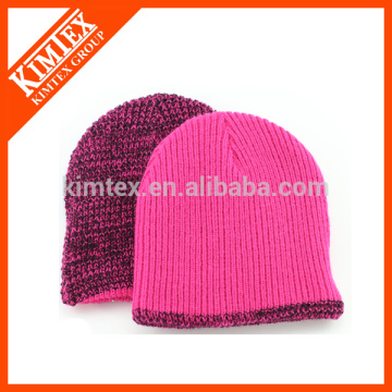 Custom Wholesale Cheap Acrylic Fleece lining Knitted Beanie